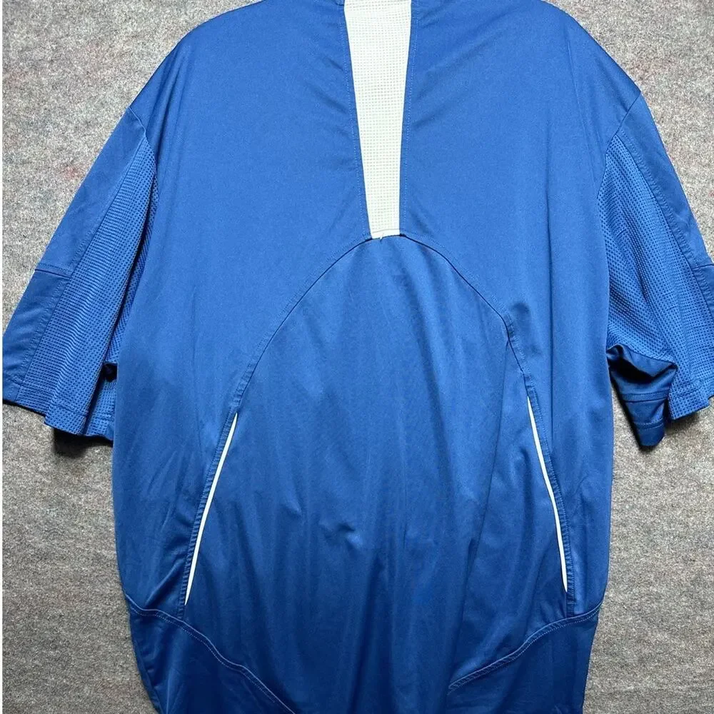 Adidas Mens Size XL? Blue Quarter Zip Short Sleeve Golf Athletic Climacool Shirt